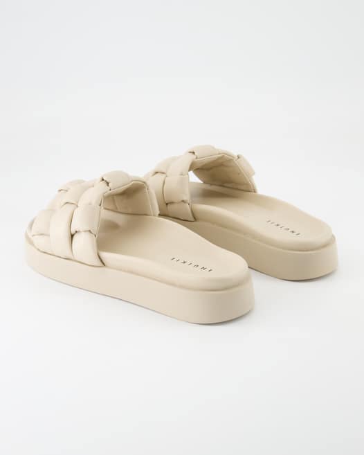 Inuikii Padded Braided Pantoletten in Beige