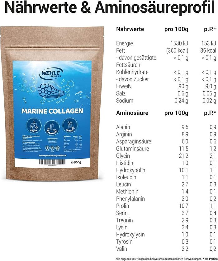 Kollagen Pulver - Marine Collagen Peptide von Wehle Sports