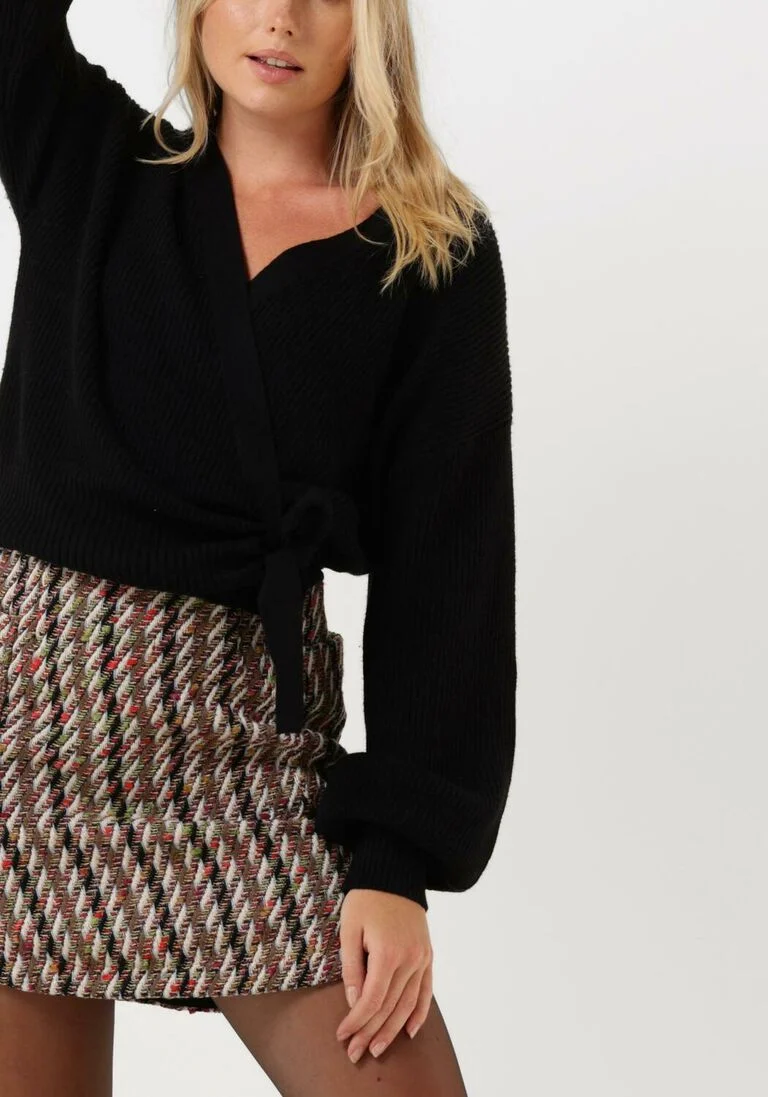 OBJECT zwarte object vest malena l/s wrap cardigan