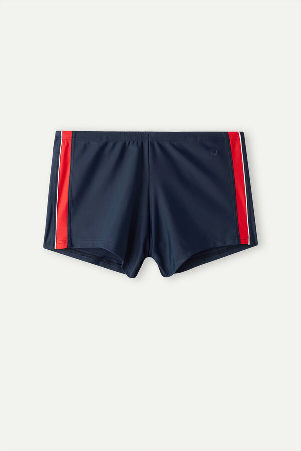Sunga boxer ajustada com listras laterais