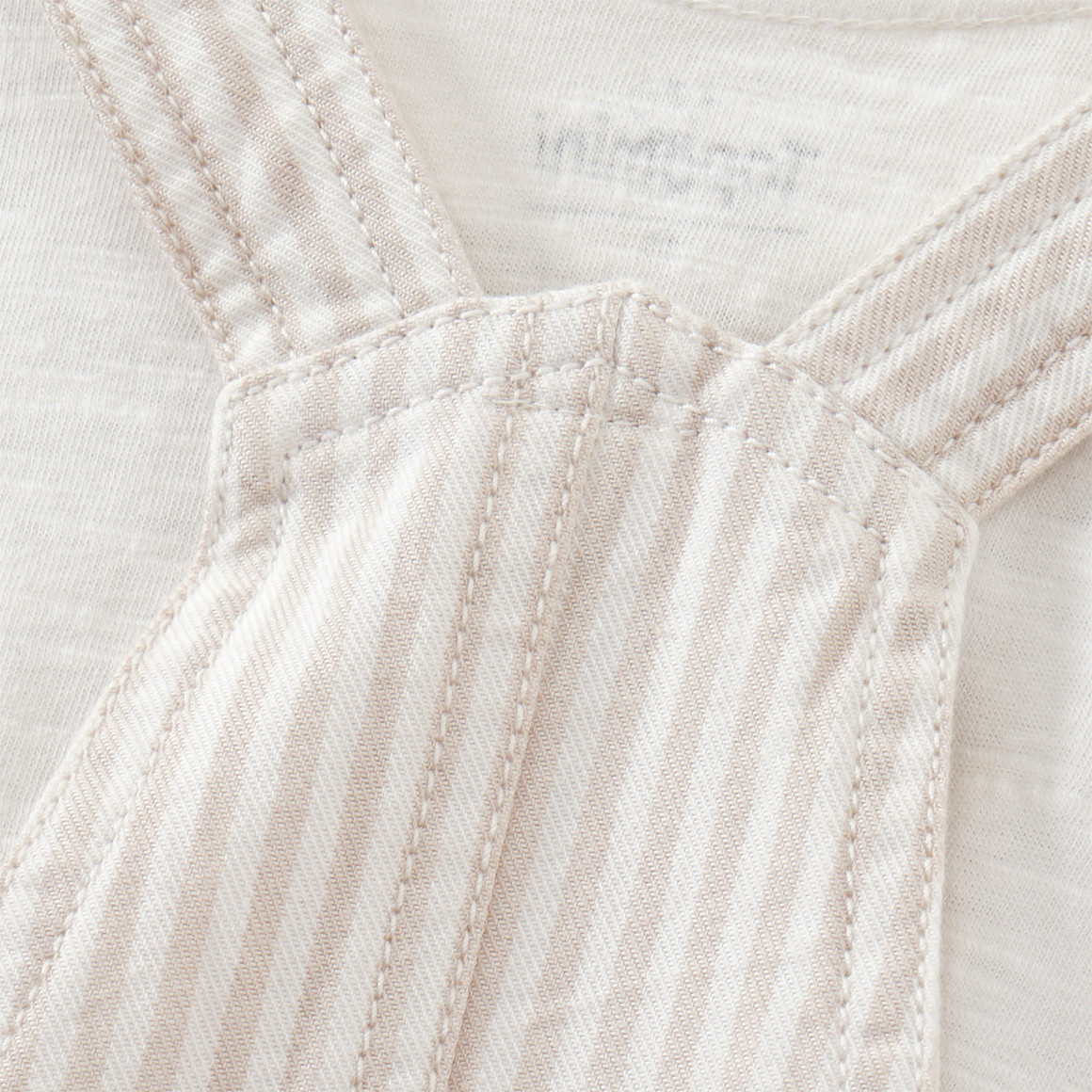 Topomini Newborn Latzhose und T-Shirt im Set beige / weiss