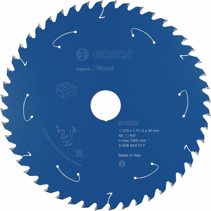 Bosch 2608644517 Cirkelzaagblad ACCU Expert for Wood 210x30x1.7/1.2x48T accuzaagtafel (1 stuks)