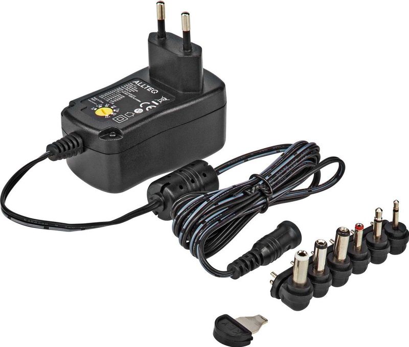 Allteq - Universele AC/DC Adapter - Zwart - 1000mA - 1.8 meter