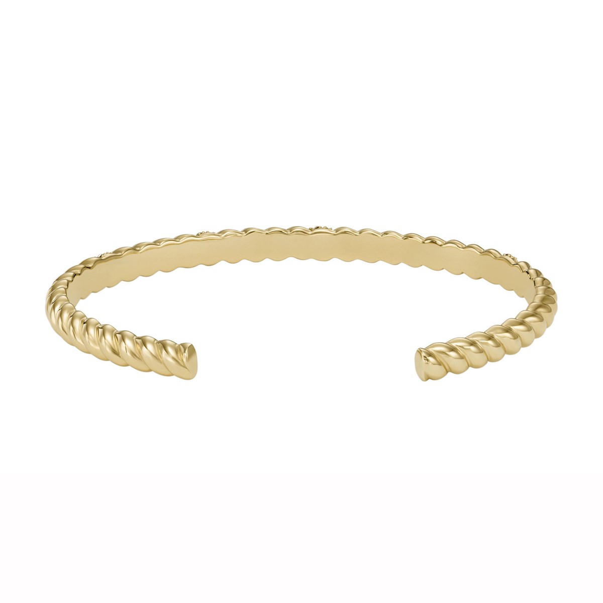 Bracelet jonc Fossil Vintage Twists acier doré