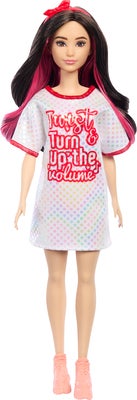 Barbie Fashionista Dukke med Svart Hår & Twist 'N Turn Kjole