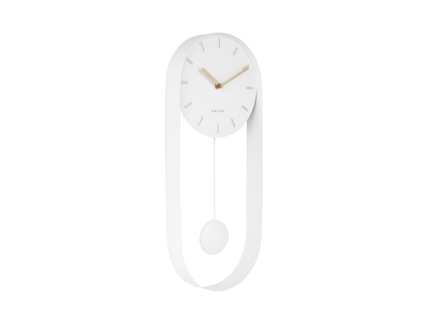 Wall clock Pendulum Charm steel white