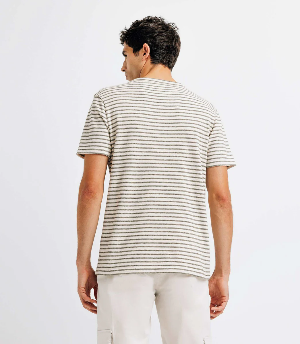 T-shirt rayé écru