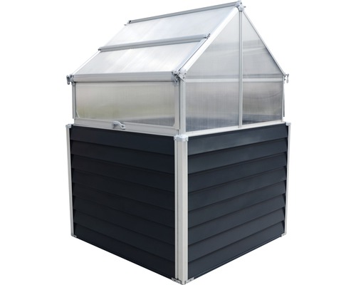 Klassieke verhoogde tuinbak WESTANN Store & Grow inclusief opbergruimte 120 x 120 x 169 cm antraciet