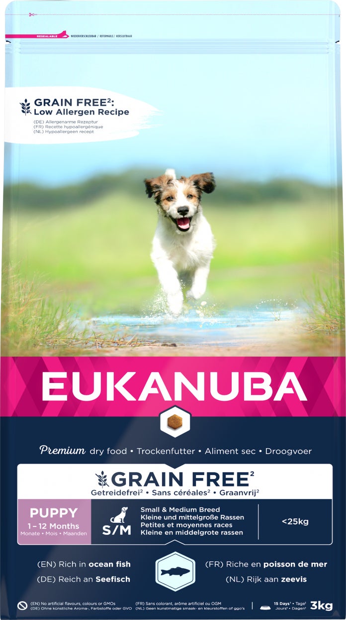 Eukanuba hondenvoer graanvrij zeevis puppy small/medium 3 kg