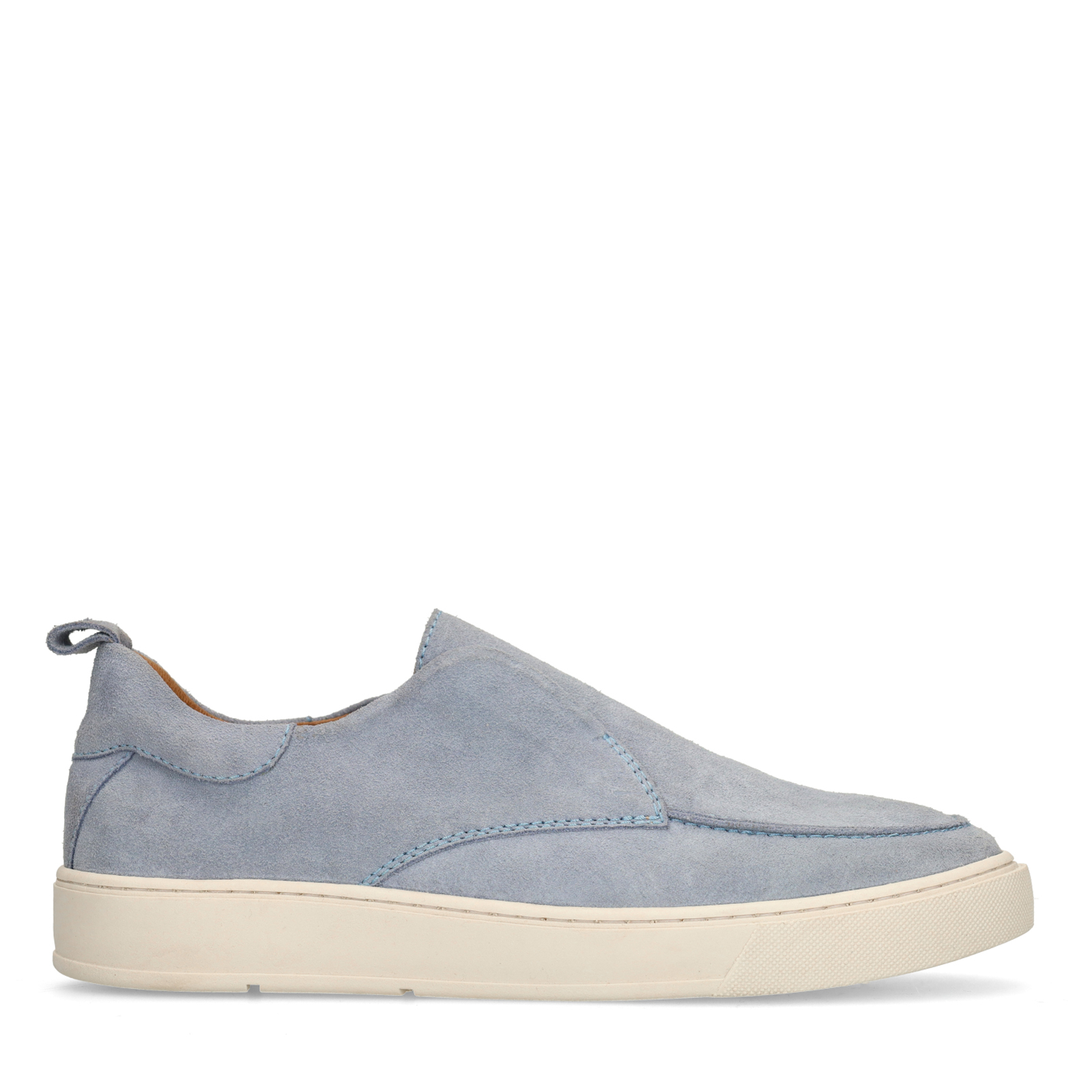 Blauwe suède loafers