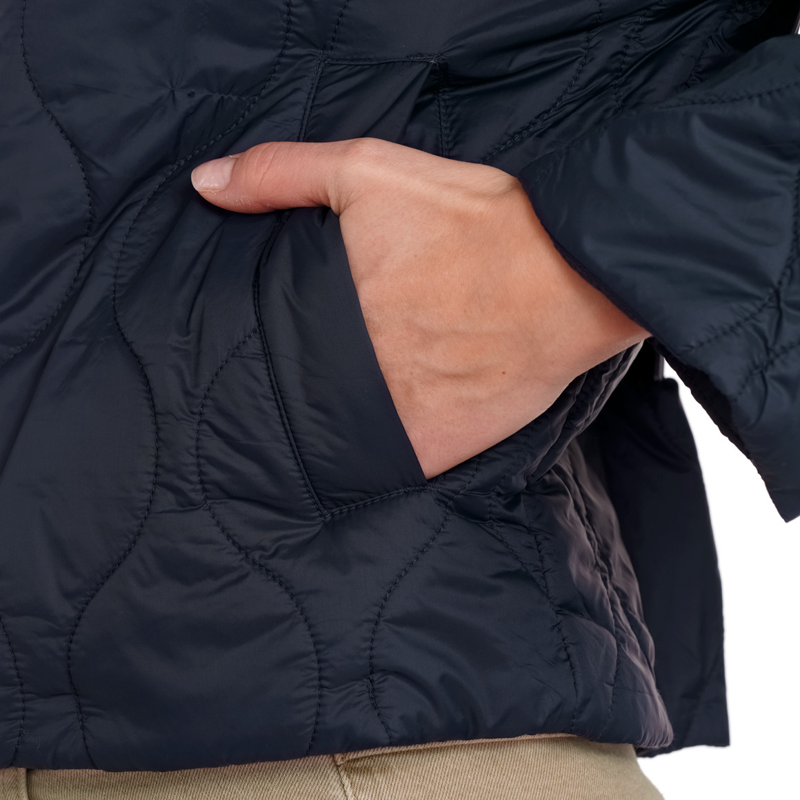 Gina Benotti Damen Steppjacke mit Cordkragen dunkelblau