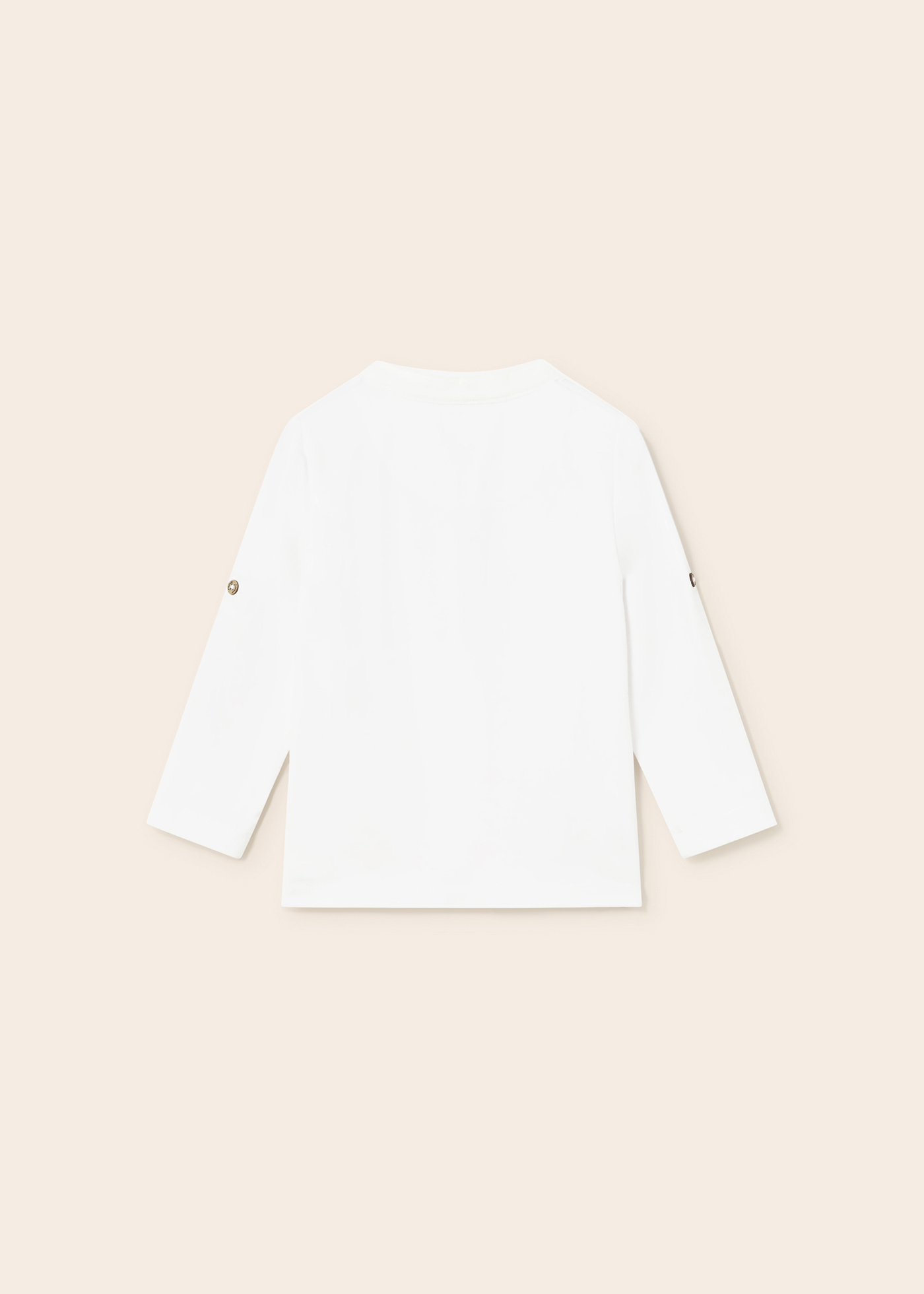 Camiseta de algodão sustentável de manga comprida para bebê