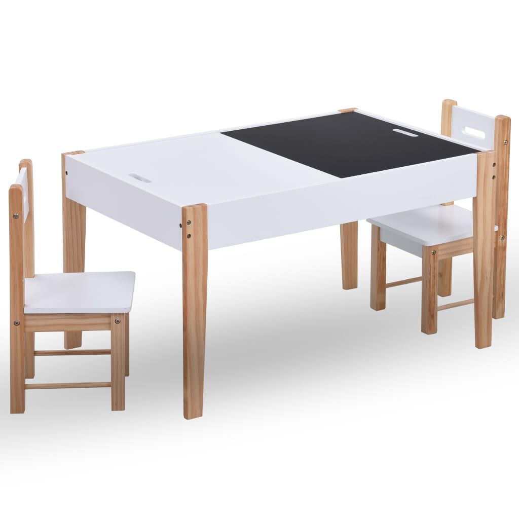 vidaXL 3-delige kindertekentafel en stoelenset