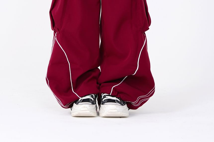 Rosesand - Lage taille, gestreepte, losse, wijde joggingbroek met zakken