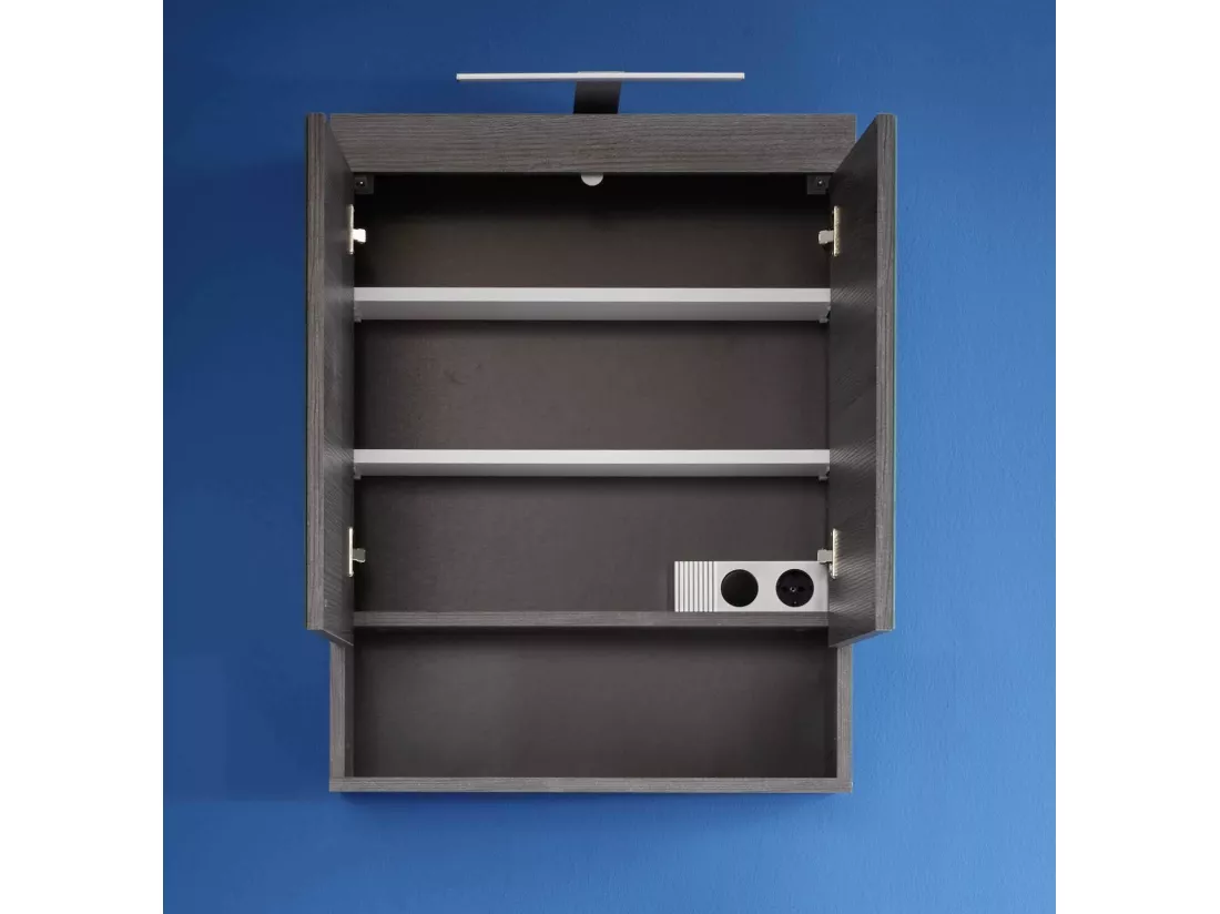 Meuble de salle de bain - Armoire de toilette en mélaminé. L-H-P : 58 - 75 - 18 cm