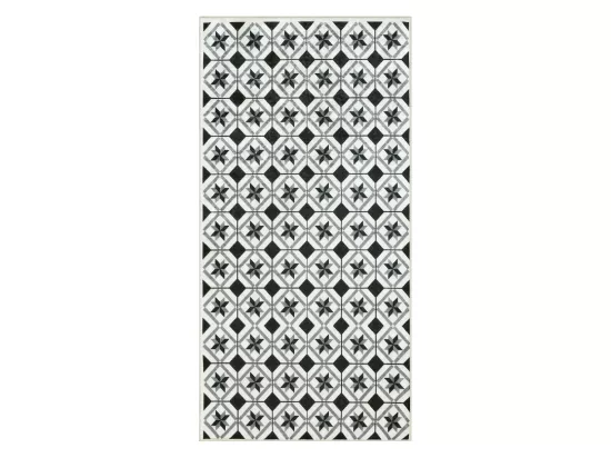 Tapis de cuisine 80x150 Noir , facile d'entretien N & B