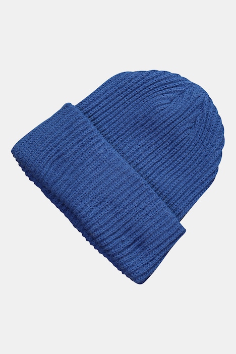 Strickmütze, breiter Umschlag, weicher Rippstrick