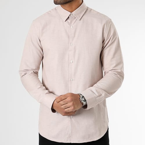 Chemise Manches Longues 2895 Beige Chiné