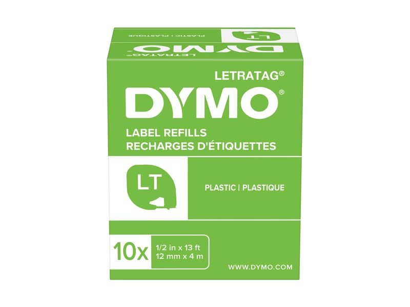 DYMO Beschriftungsband LetraTag Schwarz auf Weiss Plastik, blau