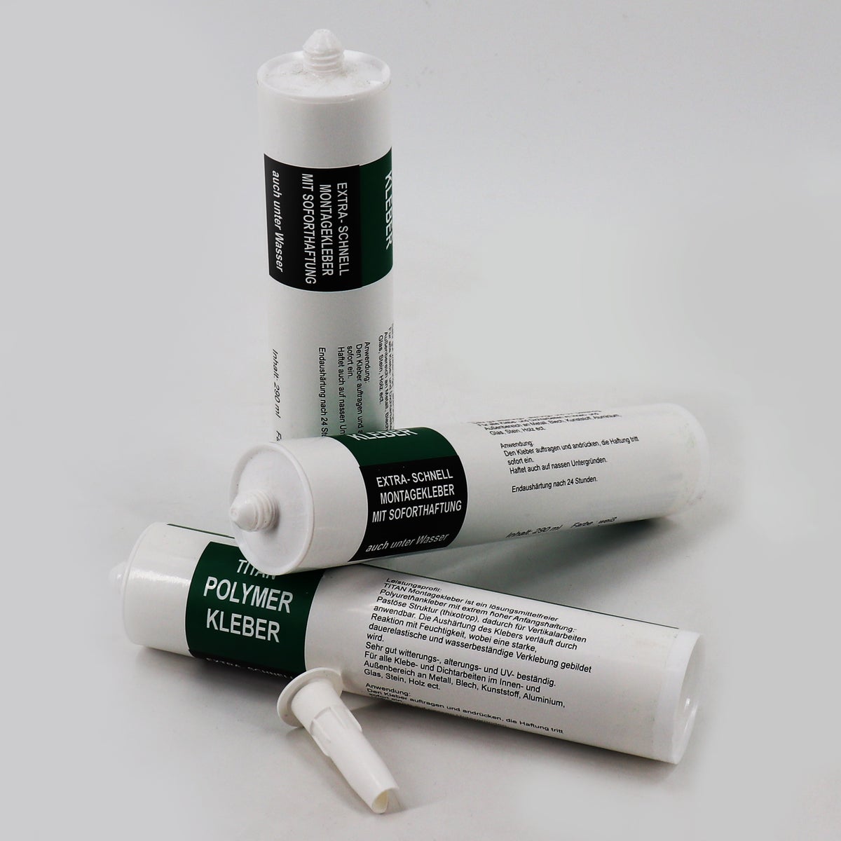 x Lijm voor vijverfolie, steenfolie, hellingmat, 290 ml wit