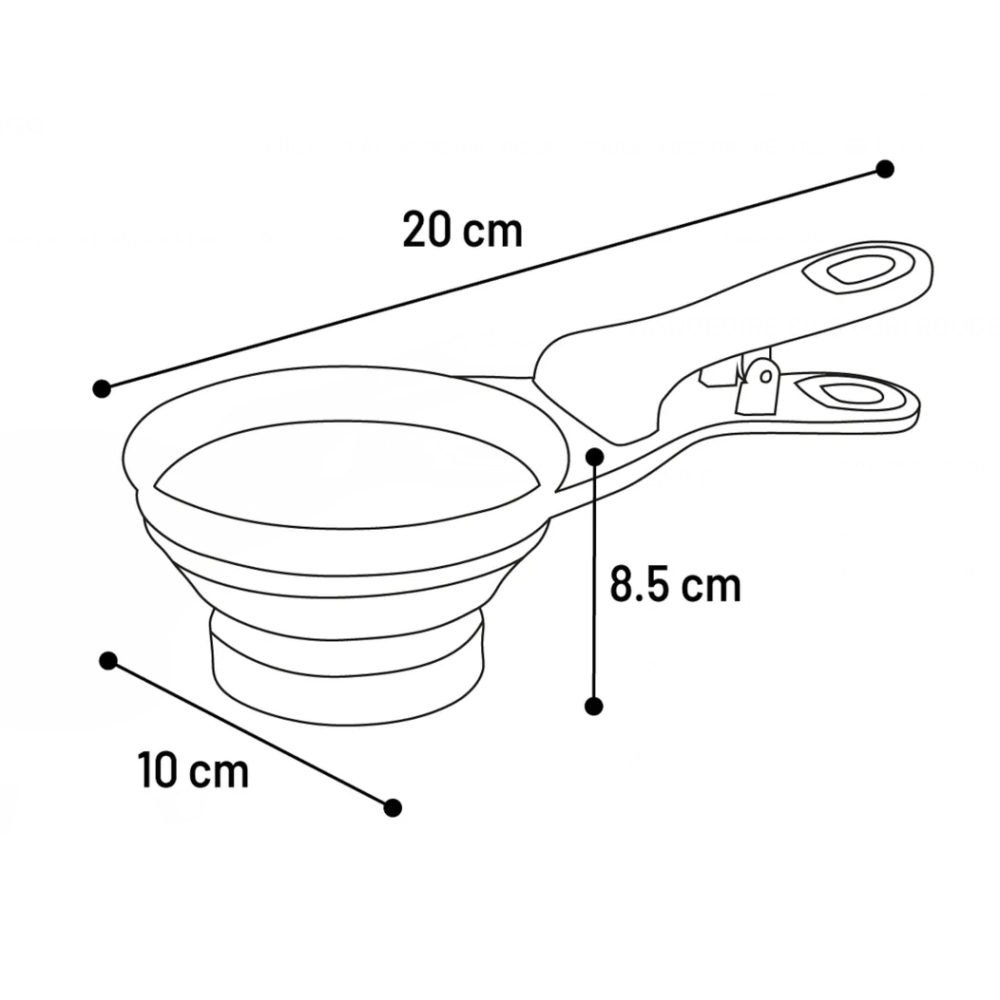 Pelle à nourriture de 237ml, 2 en 1 clip pour refermer les sacs