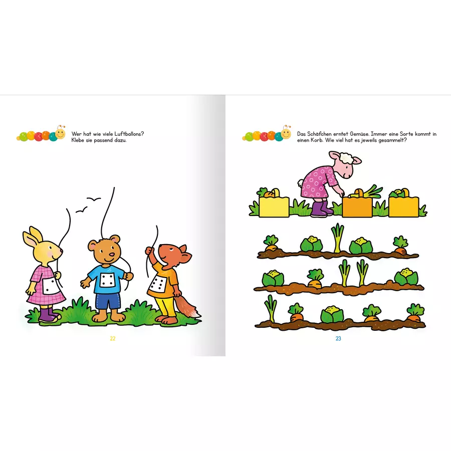 arsEdition Lernraupe – Erstes Stickerheft – Zahlenspiele