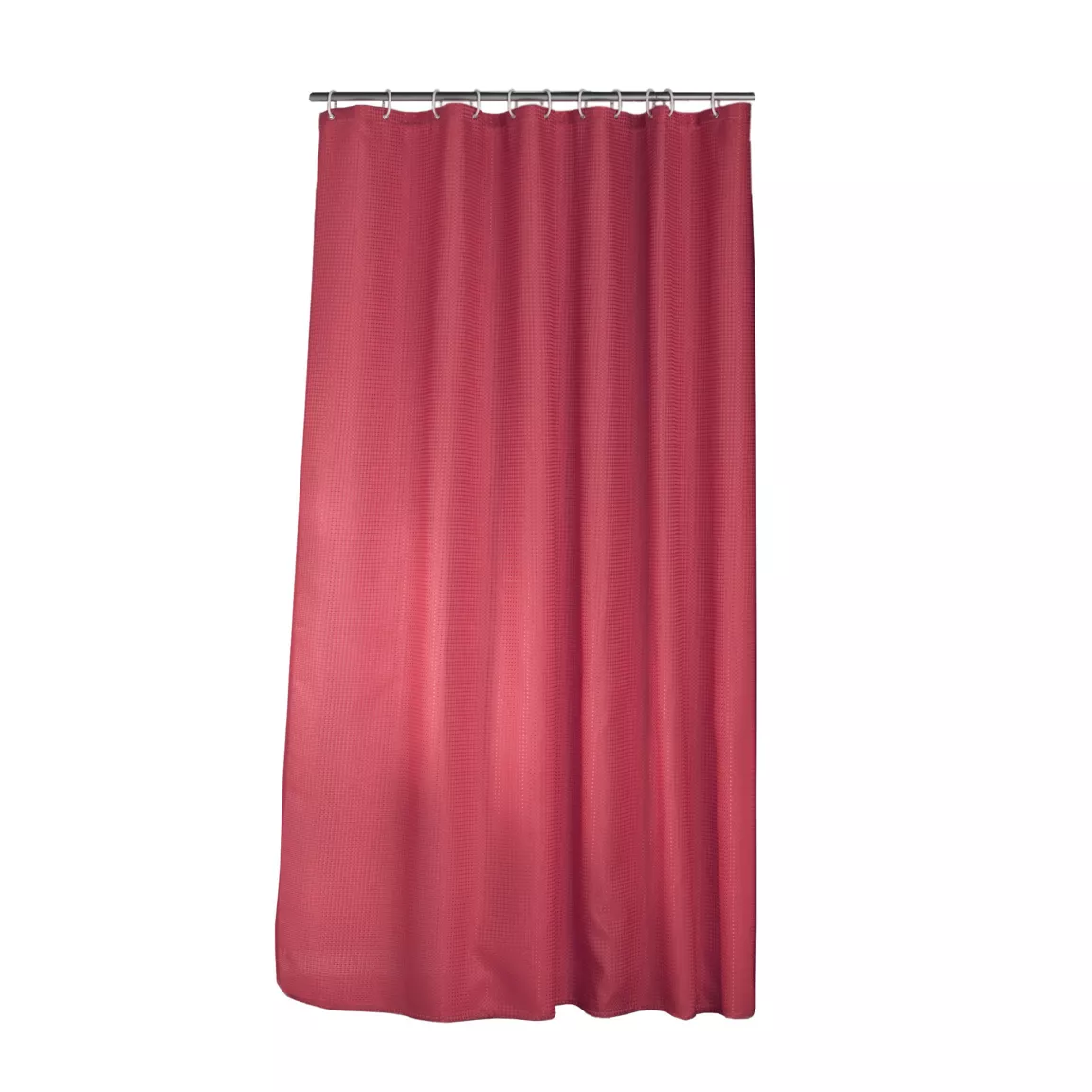 Rideau de douche effet tissé à anneaux (180 x 200 cm) Quartz Rose framboise