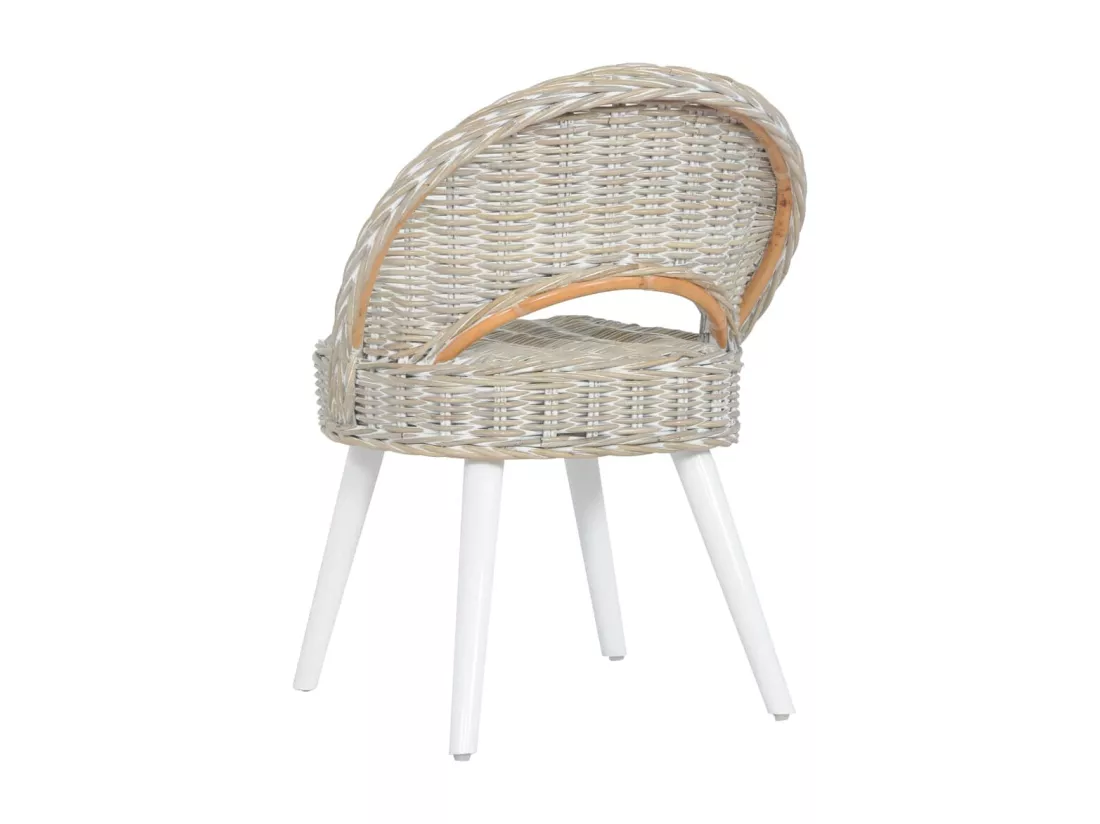 Chaise de canapé rotin kubu blanc