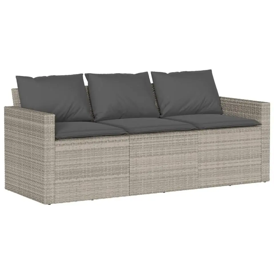 vidaXL - Tuinset - Grijs - Poly rattan