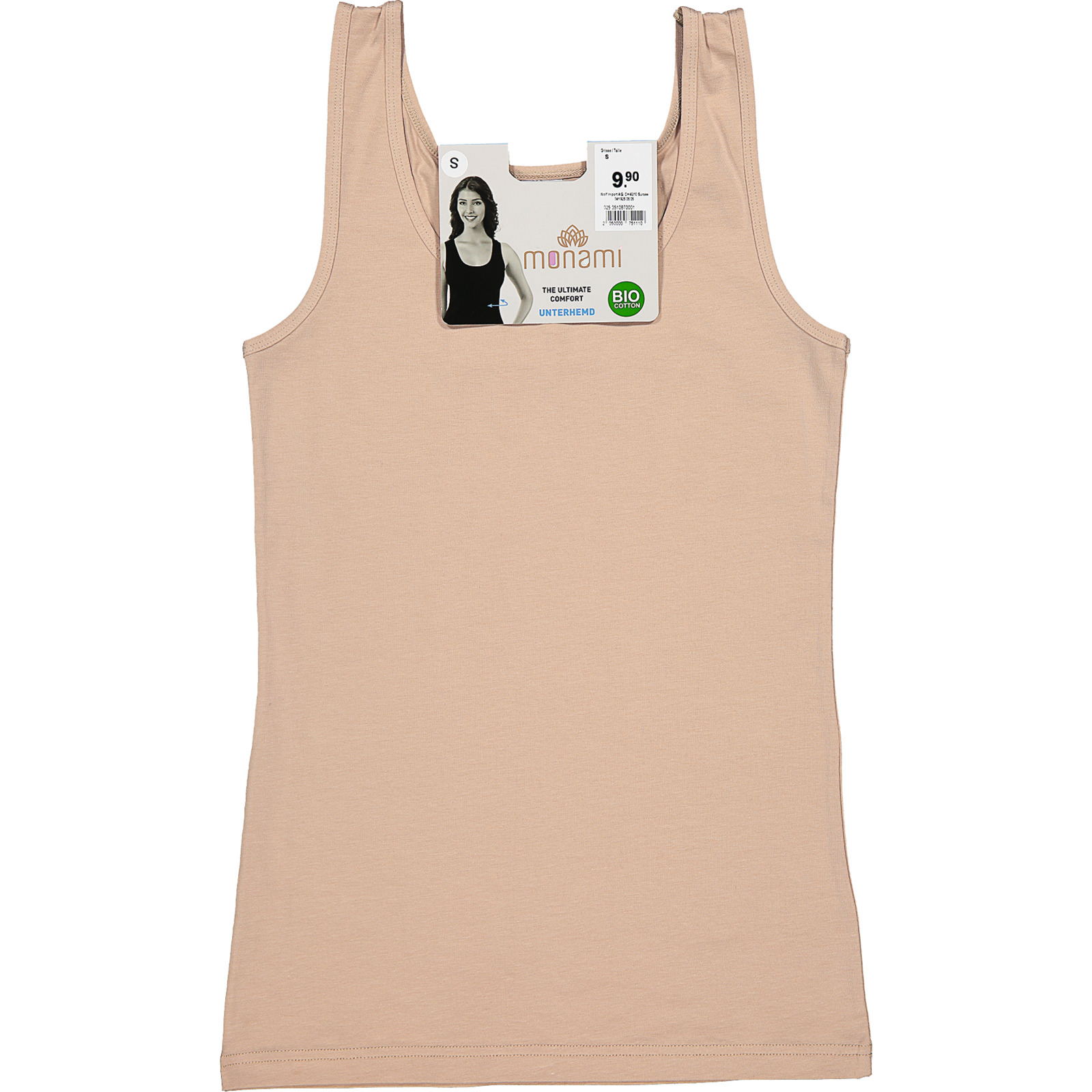 Damen Bio Unterhemd M, nude