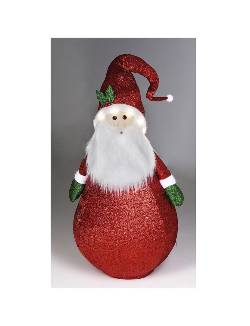 Santa Claus with Foldable Body and LED Lights - height 120cm