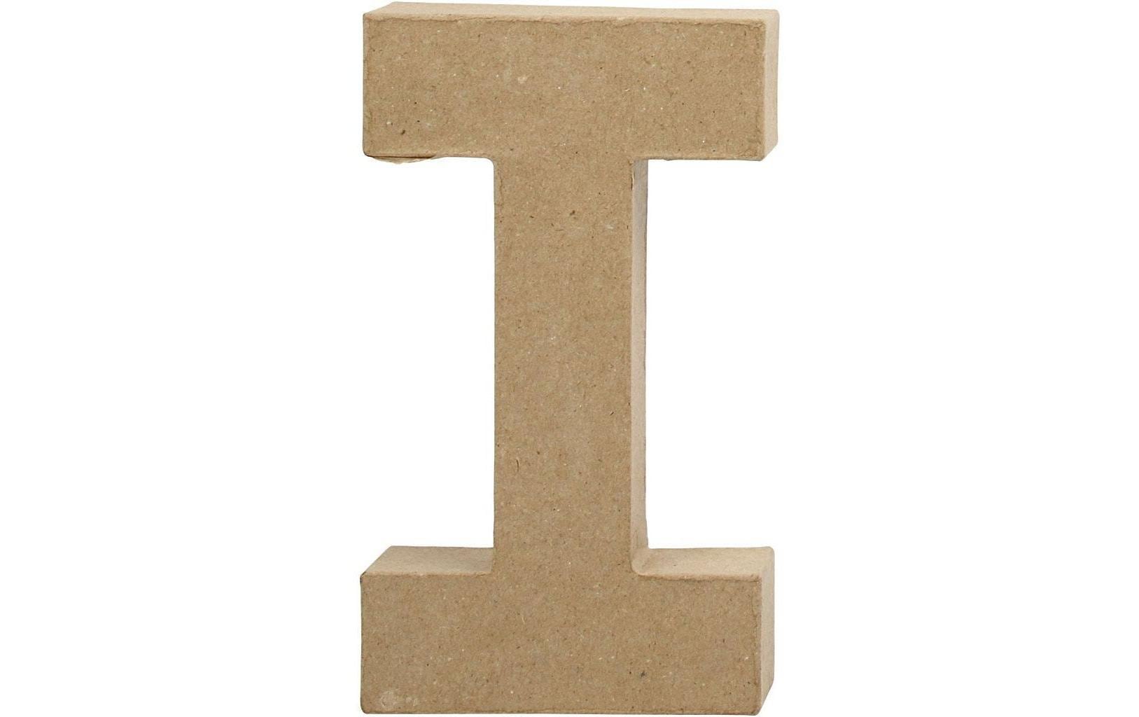 Papp-Buchstabe I 19.9 cmHandgearbeiteter Buchstabe aus Pappmaché
