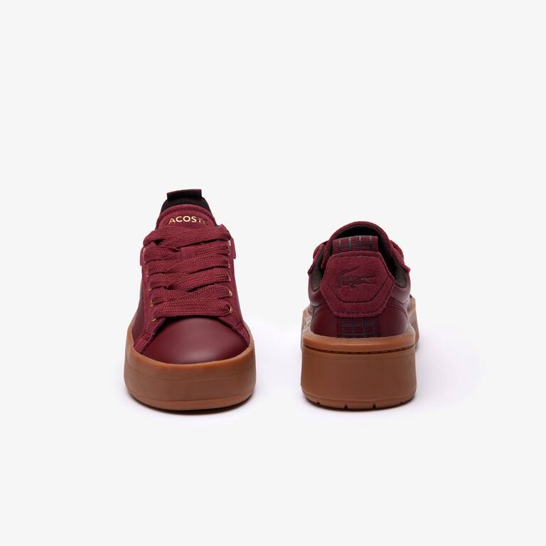 Sneakers Carnaby Platform femme cuir color-block Sneakers - Rouge - Lacoste - Femme