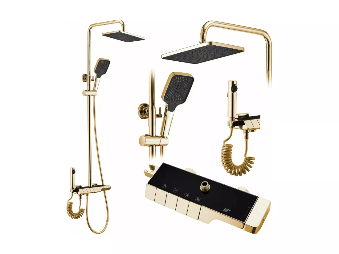 Kit De Douche Avec Thermostat Rea Rob Termostat Gold