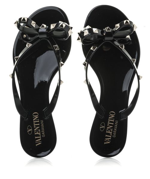Valentino Garavani Flat Rubber Rockstud Sandals