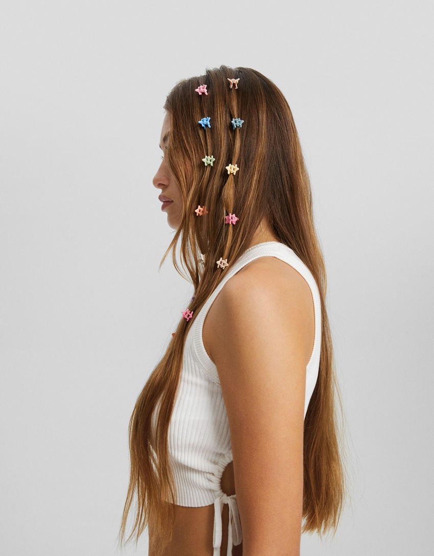 Conjunto de 20 presilhas de cabelo em formato de estrela