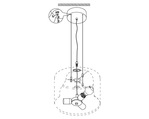 3-lamps hanglamp Ø 53 cm nikkel/mat/zwart