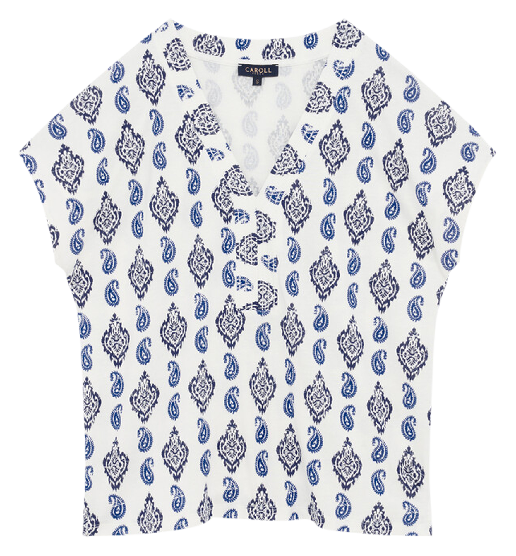 TIKAT - Tee-shirt droit imprimé en coton mélangé | Bleu