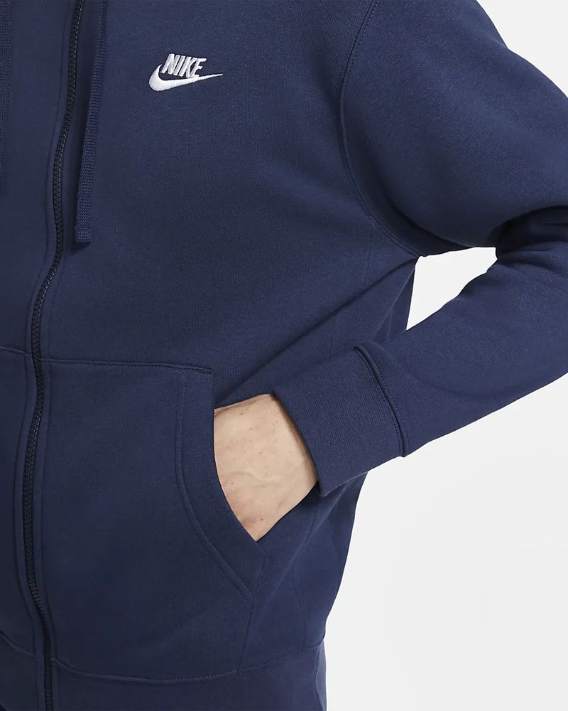 Sweat zippé à capuche Nike Sportswear Club Fleece Bleu Marine pour homme