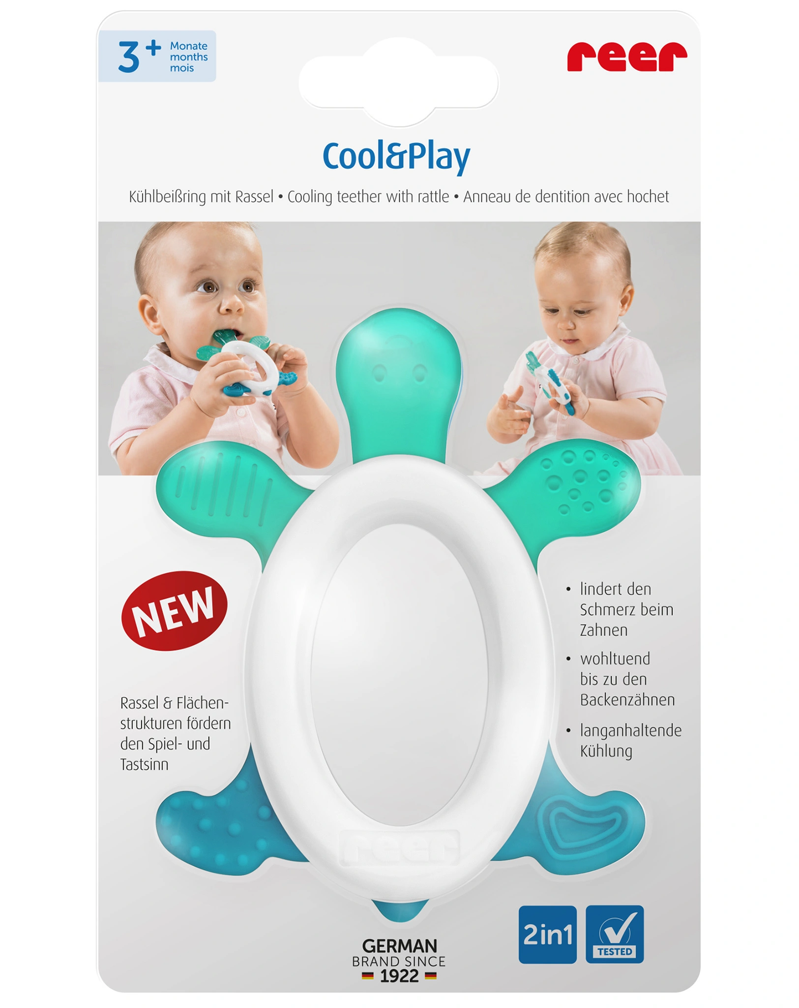 Kühlbeißring COOL & PLAY mit Rassel