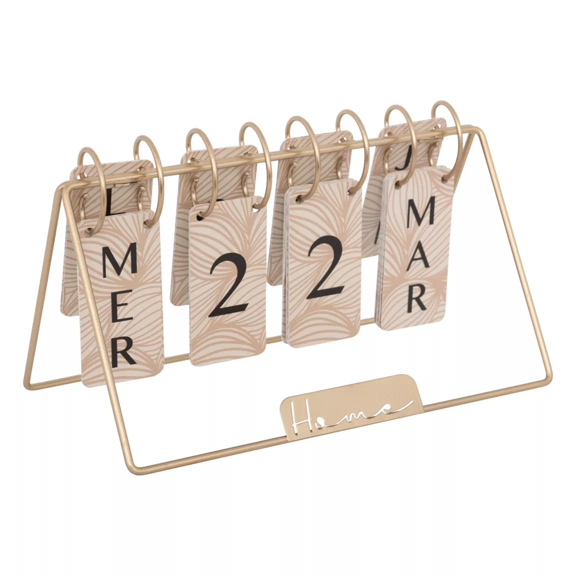 Calendrier perpétuel métal (H17 cm) Automne Rose