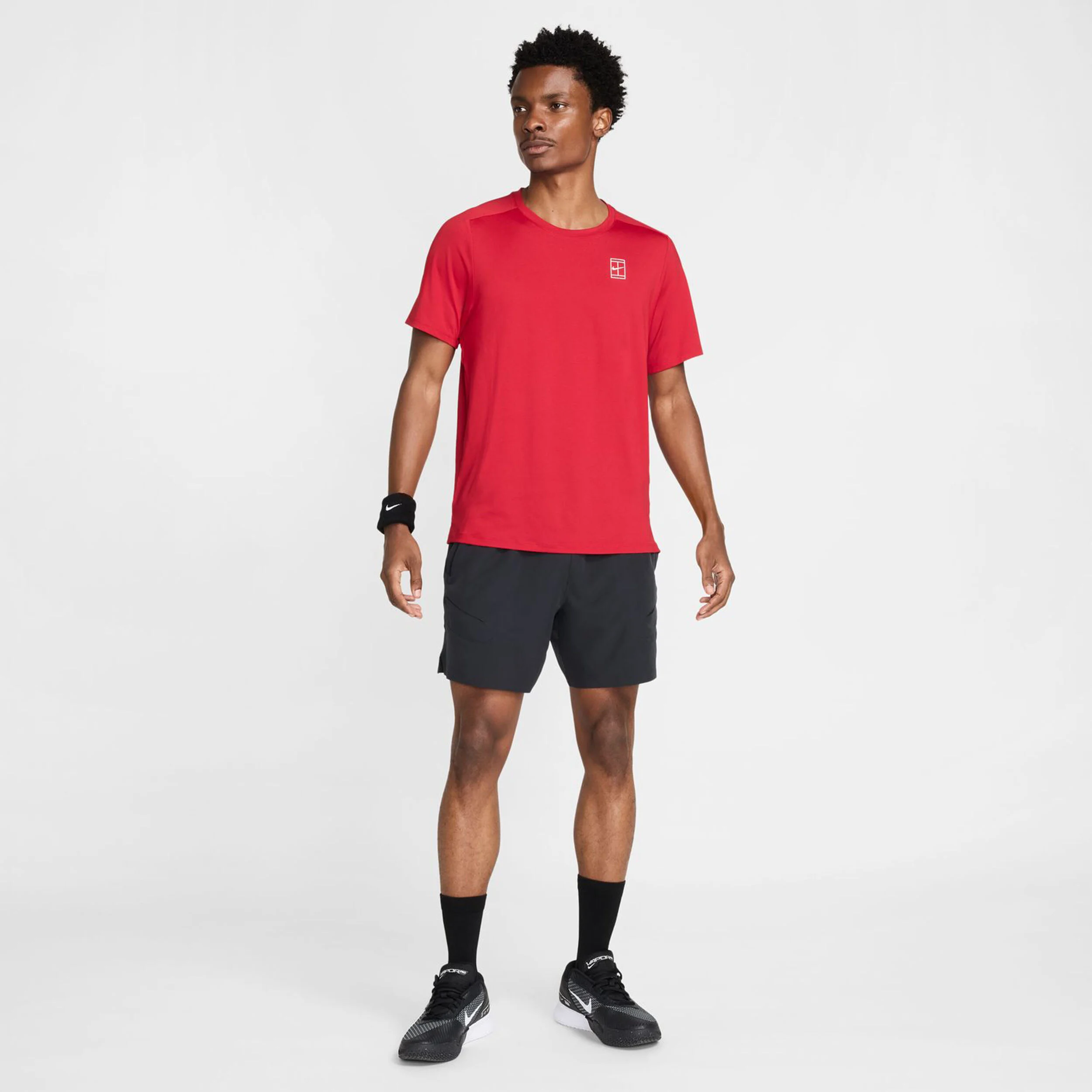 Nike Court Dri-Fit Advantage T-shirt Hommes - Rouge , Blanc