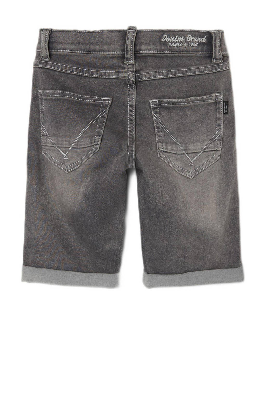 NAME IT slim fit jeans bermuda NKMTHEO grijs