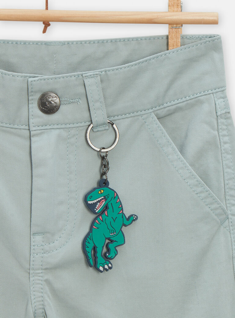 Bermuda dinosaure en denim bleu clair pour garçon