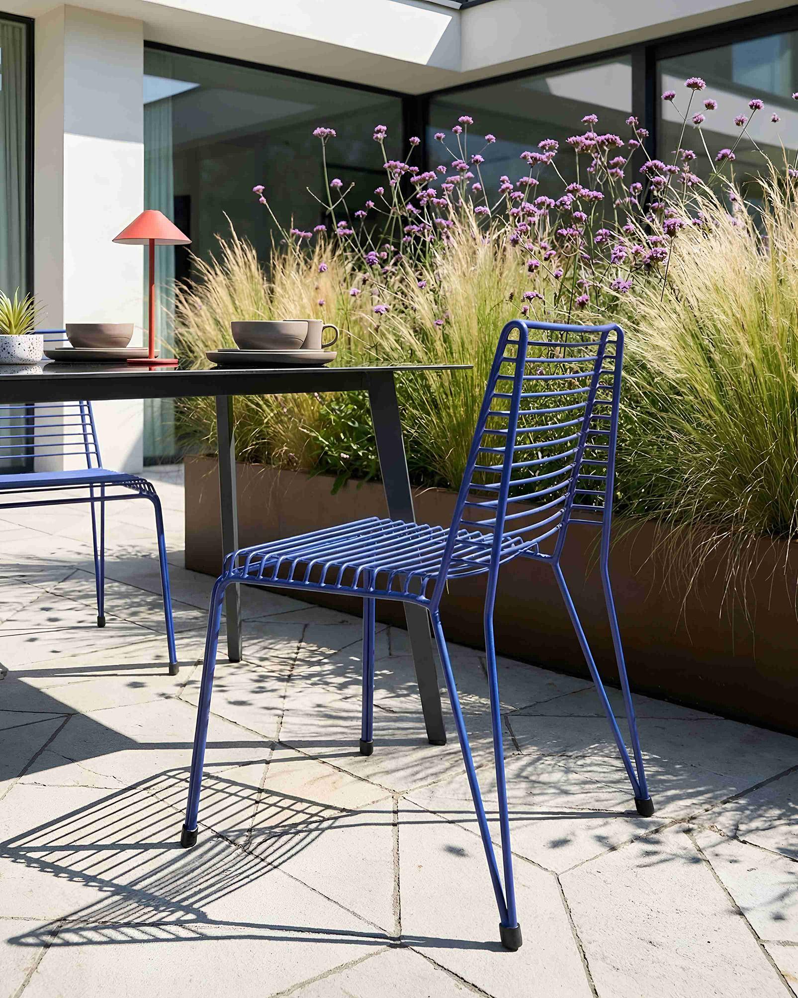 Set van 2 tuinstoelen CHIEVE Metaal Blauw