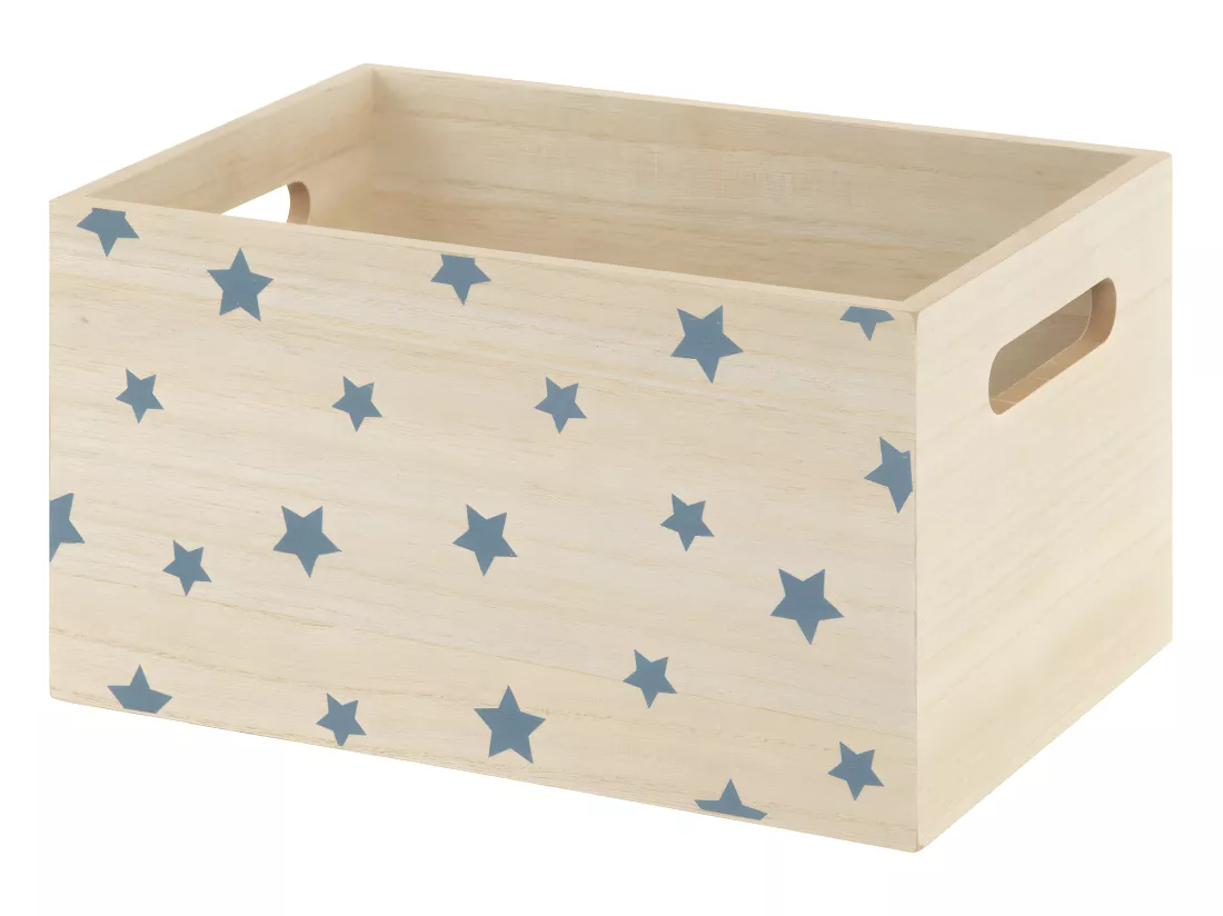 Lot de 3 Caisses de rangement Enfant Cagettes en Bois déco étoile