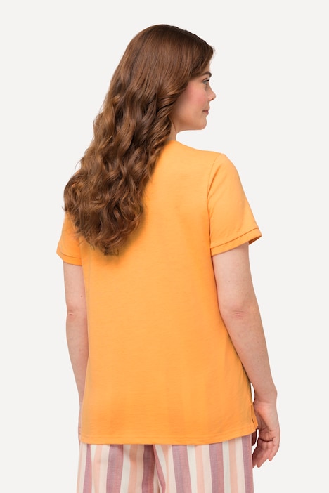 T-Shirt, Pfirsich, Rundhals, Halbarm, Biobaumwolle