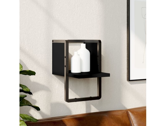 VIDAXL - Etagère murale étagère murale avec barre noir 20x25x30 cm