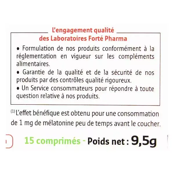 Forté Pharma FortéNuit Sleep 8h 15 comprimidos Melatonina de origem vegetal Efeito imediato