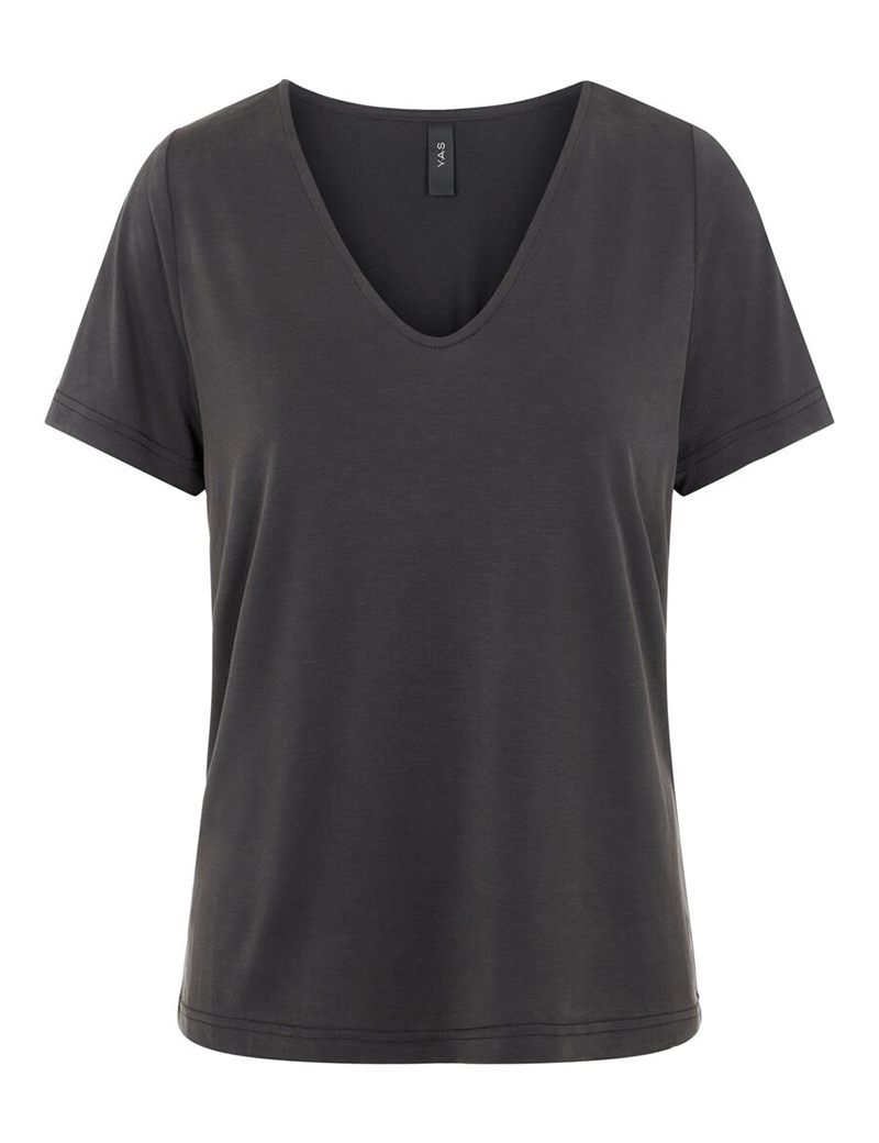 Y.A.S T-SHIRT LUNA M/C COL ECHANCRÉ BLACK